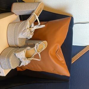 Sparkly Silver Platform Heels